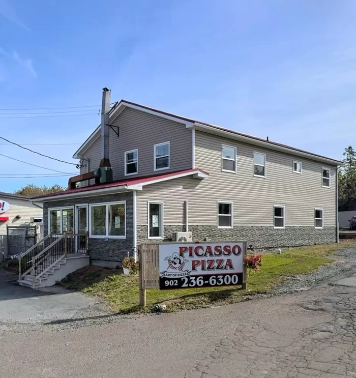 Picasso Pizza storefront on Highway 2, Milford NS